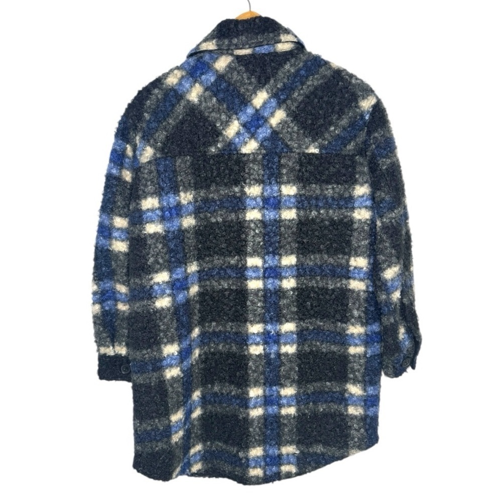 NWOT Anthropologie RD Style Eva Blue Black Plaid Boucle Shirt Jacket Size Small - Picture 5 of 14